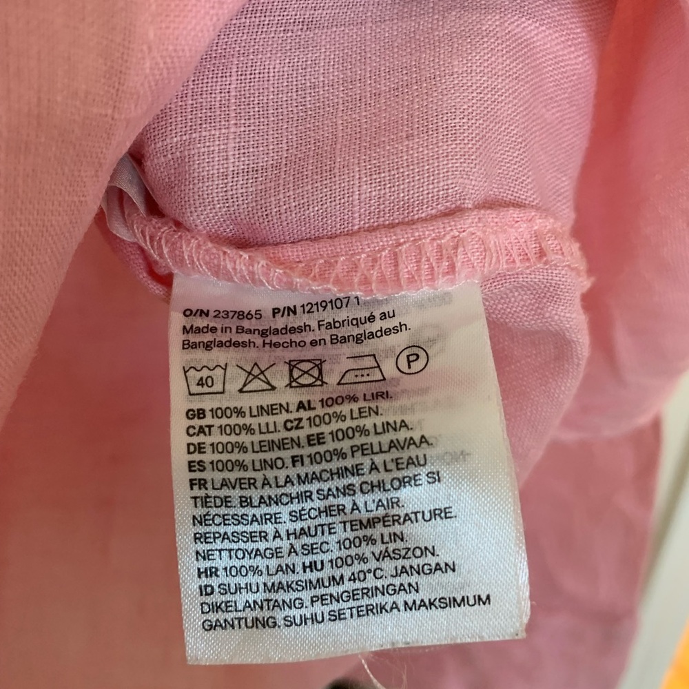 H&M Pink Linen Button-Down Shirt - Picture 4 of 5